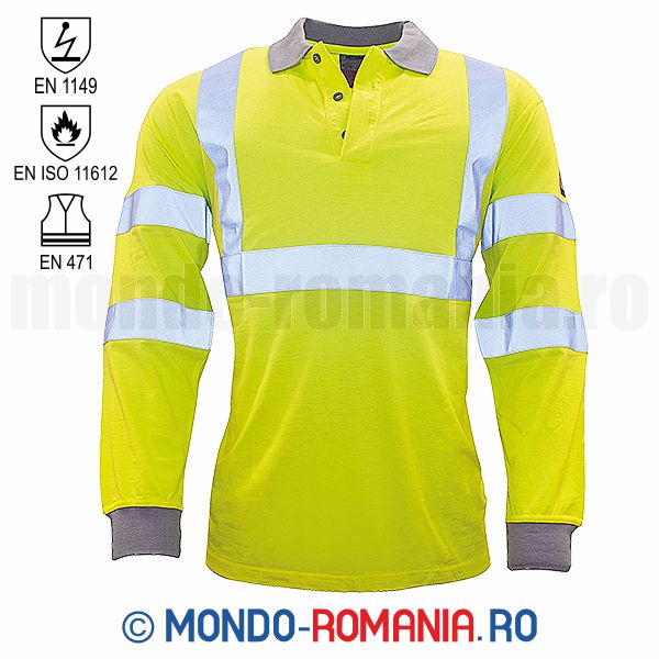 Echipamente Protectia Muncii - Tricou POLO cu maneca lunga, reflectorizant, antistatic si ignifug